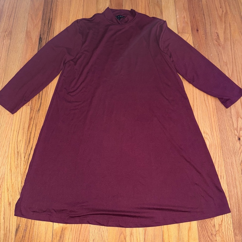 As U Wish Maroon Long Sleeve Dress